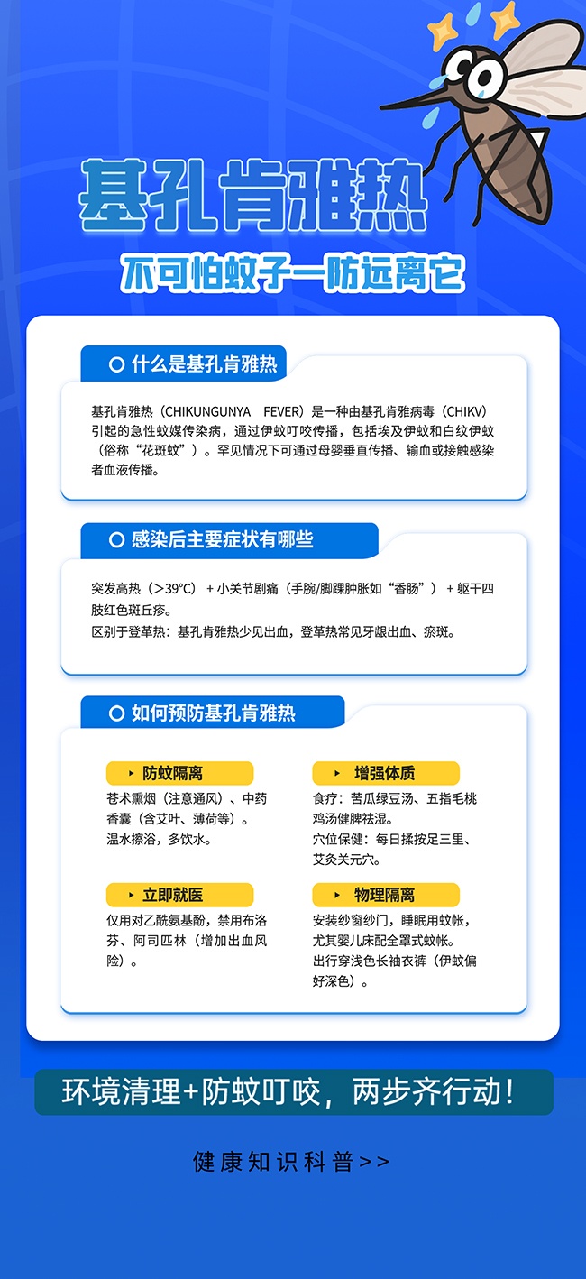 预防基孔肯雅热健康教育海报