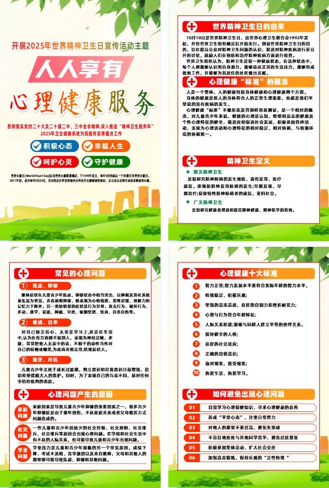2025年世界精神卫生日宣传系列海报