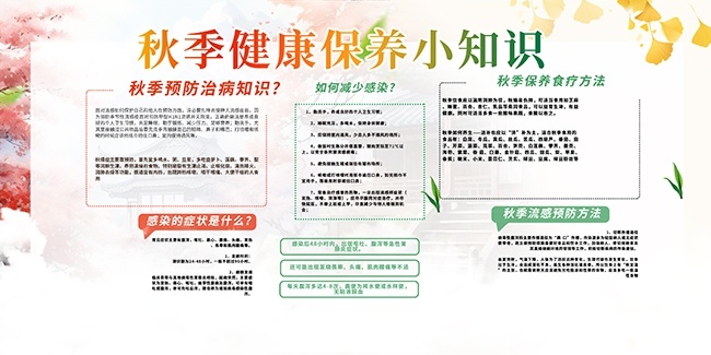 秋季健康养生宣传栏图片素材