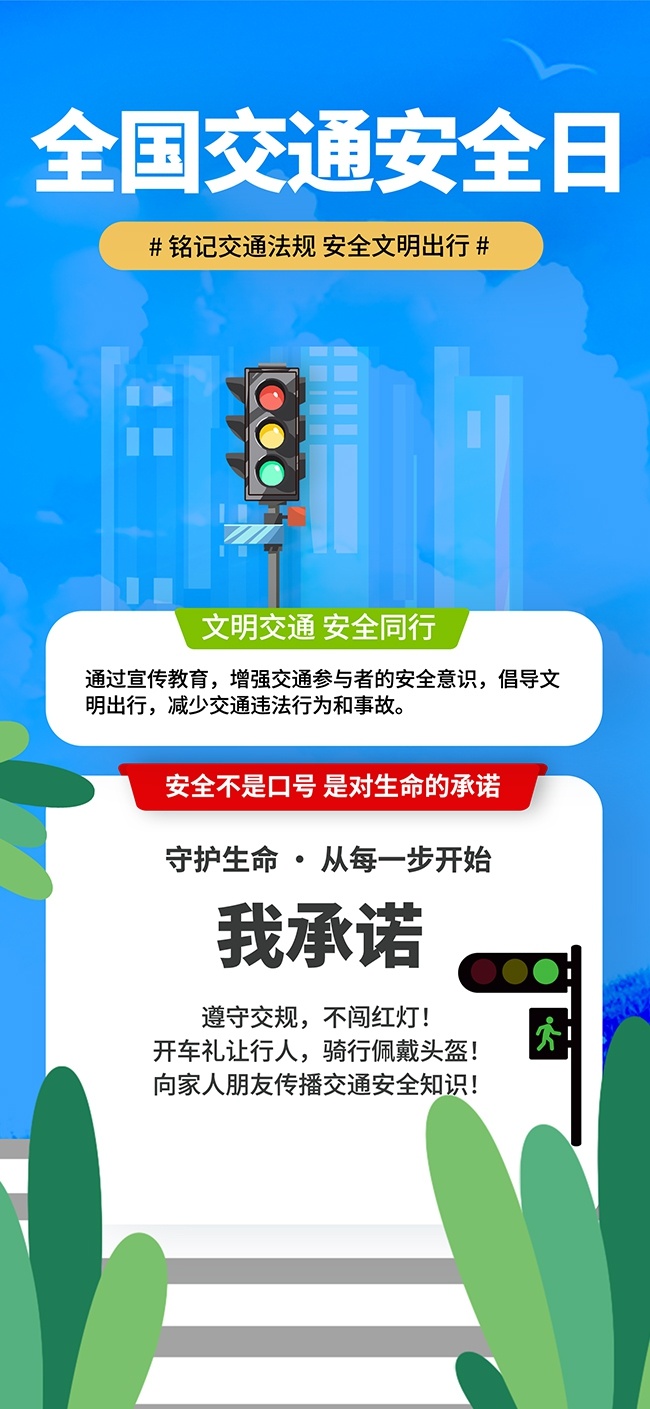 全国交通安全日公益宣传海报