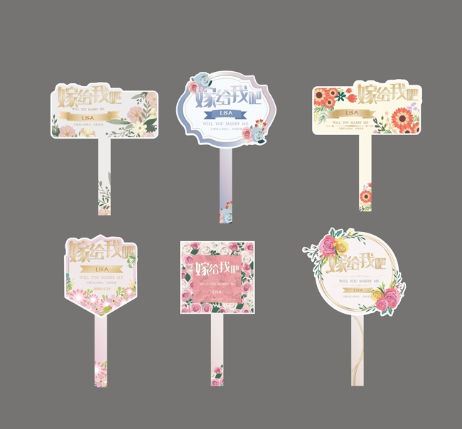 求婚订婚结婚手举牌