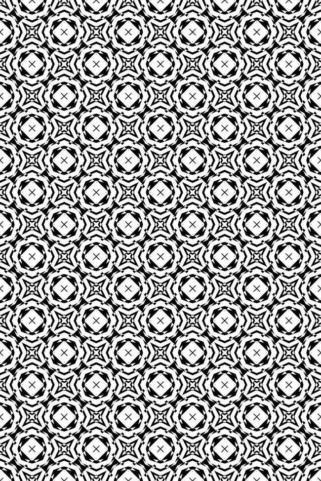 黑白几何无缝花型图案