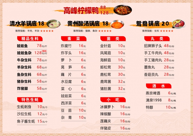 菜单模板图片素材