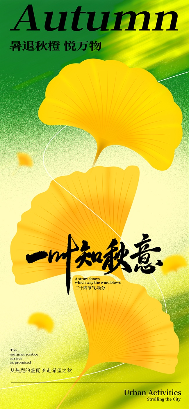 一叶知秋秋分广告