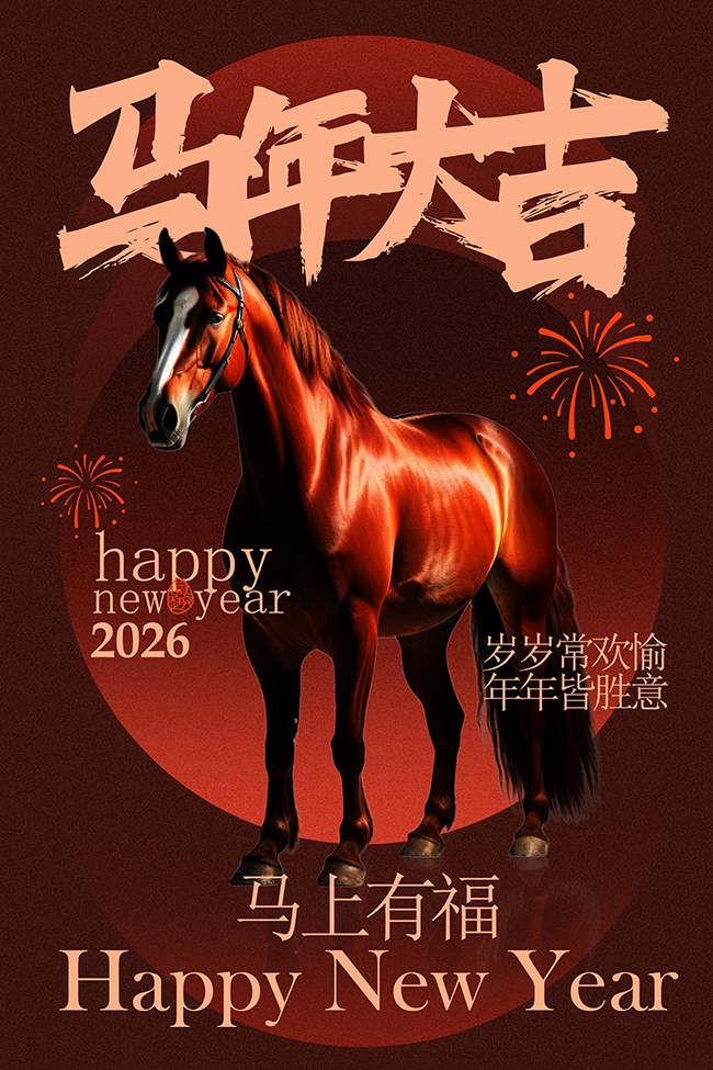 马年大吉新年节日活动海报