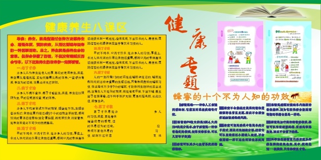 四季养生健康养生展板