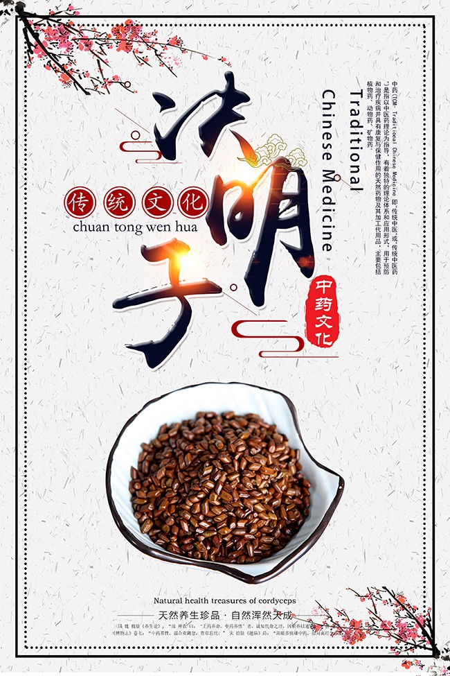 养生珍品决明子药理知识海报