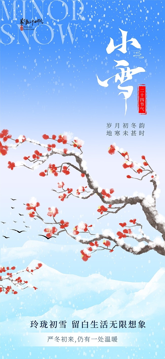 传统二十四节气小雪海报