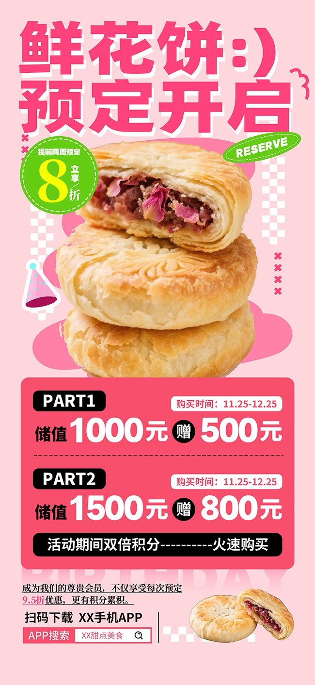 云南鲜花饼美食海报