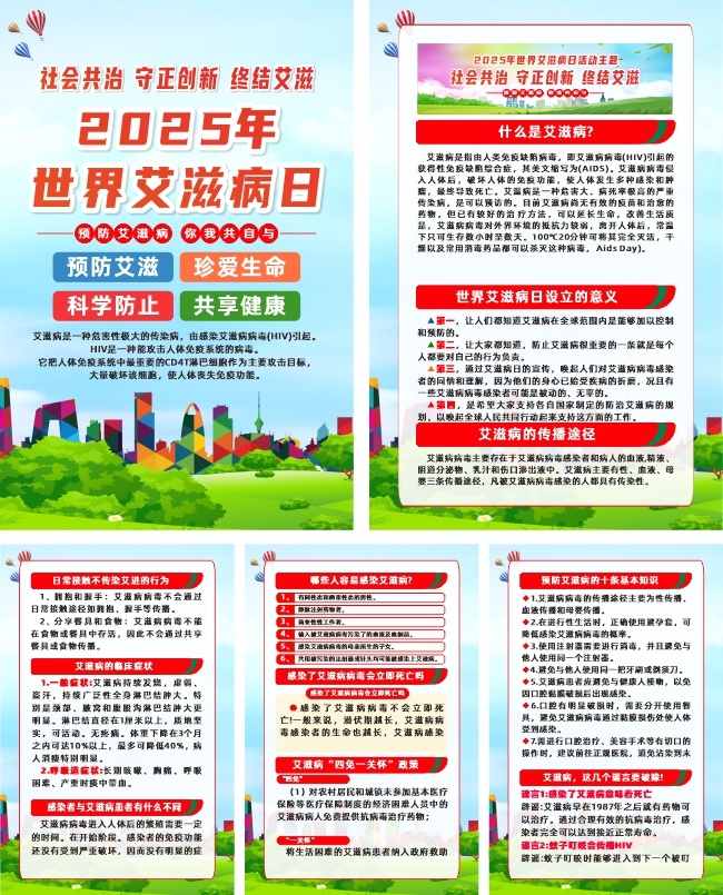 2025年世界艾滋病日宣传系列海报图片素材