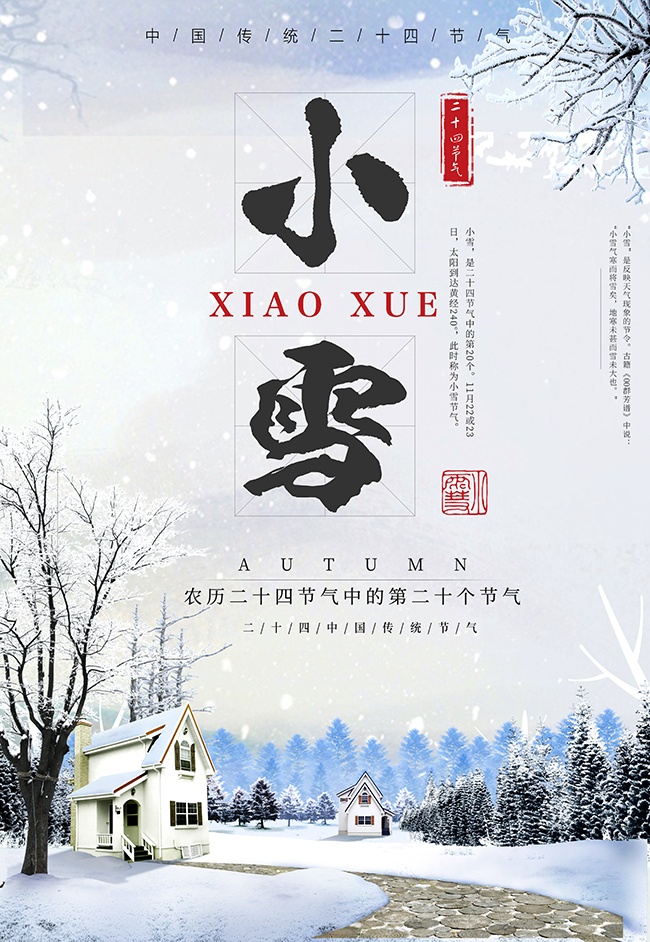 中国传统节气小雪海报