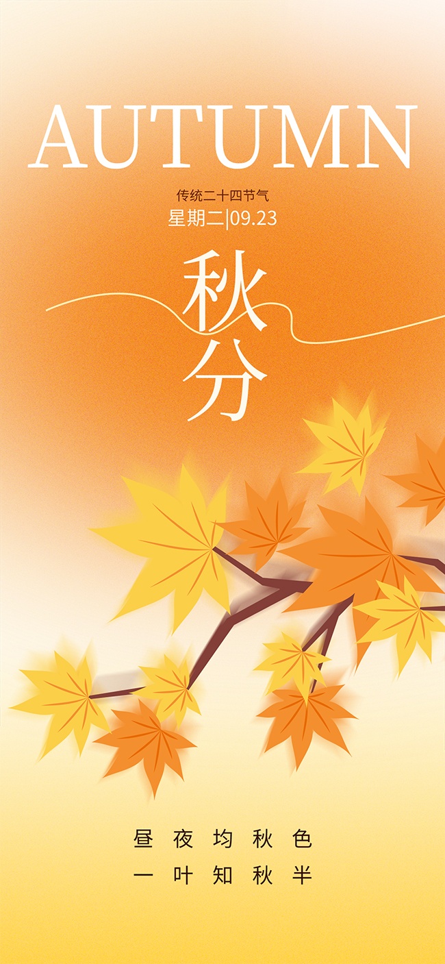 中国传统节气秋分海报