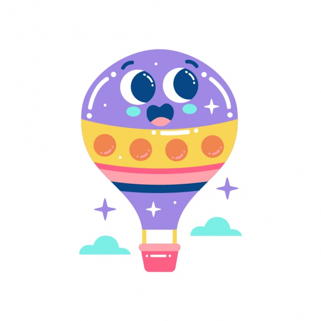 卡通热气球矢量图片素材