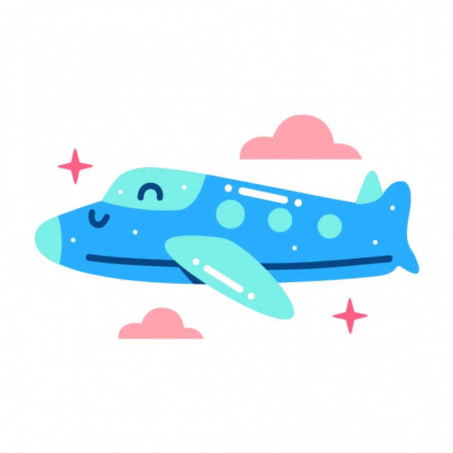 卡通飞机矢量图片素材