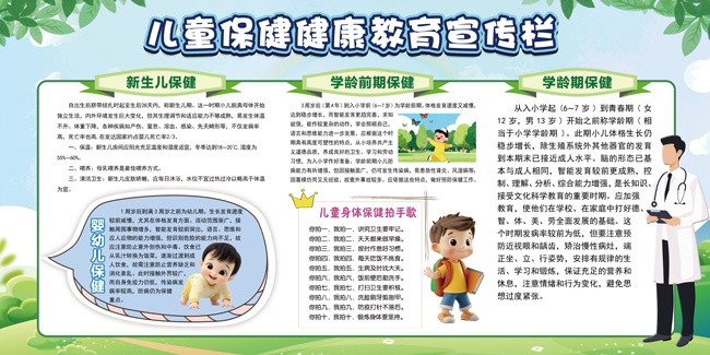 儿童保健健康教育宣传栏下载