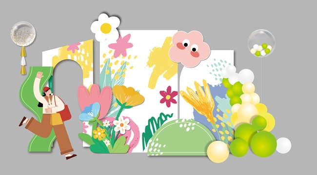 春日美陈布置图片素材