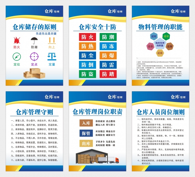 仓库管理制度展板海报图片素材