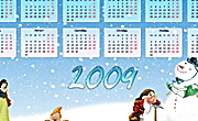 2009年圣诞版本的psd日历
