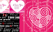 情人节创意心形与LOVE字体