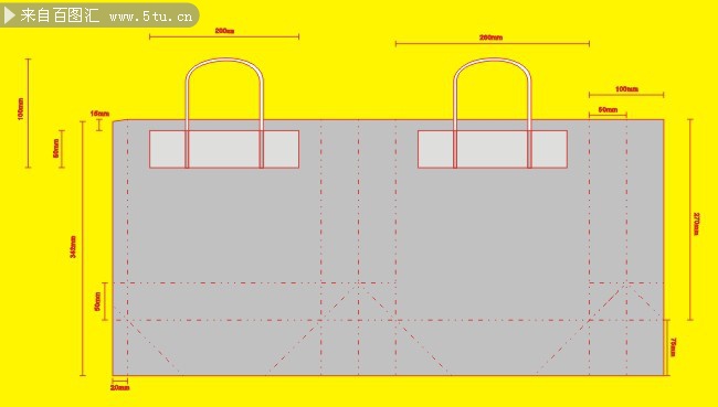 手提袋平面展开图