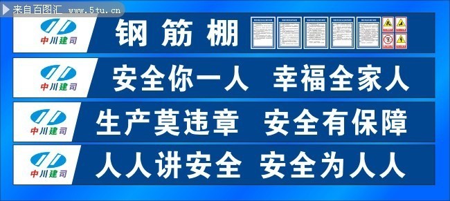 主題為安全標語,可用作安全口號,企業安全標語,鋼筋棚,安全你一人等