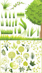 绿色植物矢量图 抽象树图片