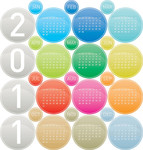 彩色英文日历表 2011版