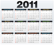 2011年英文日历图