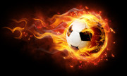 燃烧的足球 火焰背景图片