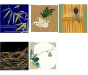 昆虫矢量素材 传统刺绣图案
