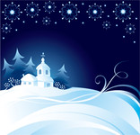 冬天风景图片 卡通城堡