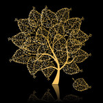 金色树叶图片 抽象树图片