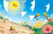 卡通蜜蜂图片 蜜蜂窝矢量图