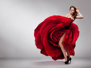 玫瑰裙子图片 国外气质美女