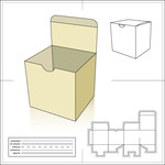 包装盒三视图 纸箱展开图素材