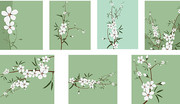 简单花卉装饰画 植物花卉矢量图