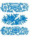 蓝色剪纸图案 中国吉祥剪纸素材