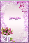 婚纱相册背景素材 紫色郁金香图片
