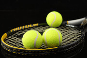 黄色网球图片 网球拍子图片