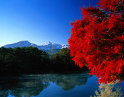 自然美景图库 枫林湖泊