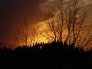 山林夕阳风景图片