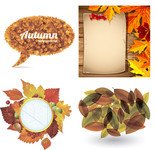 秋天树叶矢量素材 对话框设计图