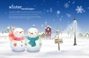 冬天雪景图片素材 冬季海报背景
