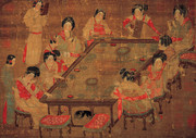 唐代宫乐图  古代人物绘画
