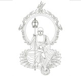 地藏菩萨线描图片 