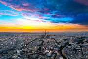 法国巴黎城市鸟瞰图