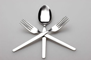 不锈钢叉子和勺子 