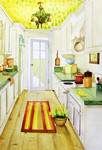家居厨房水彩画图片
