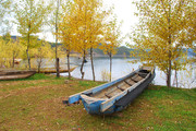 秋天湖边景色摄影