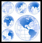 蓝色地球矢量图片